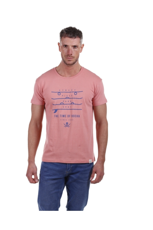 Camiseta Street Hombre The Time Of Bocha PV1CSTREET Rosa